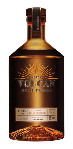 Pack 12 Tequila Volcán De Mi Tierra Añejo Cristalino Luminou