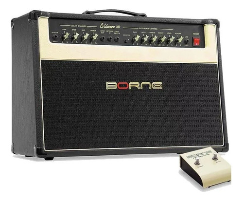 Amplificador Borne Evidence 100 Transistor para guitarra de 100W cor preto/dourado 110V/220V