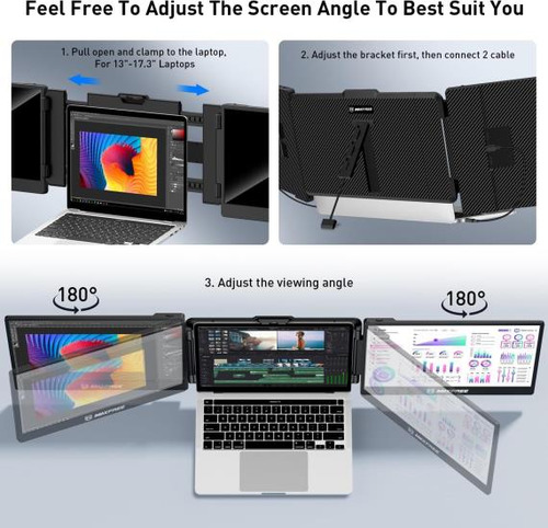 Maxfree S2 Monitor Triple Para Computadora Portátil, Extenso