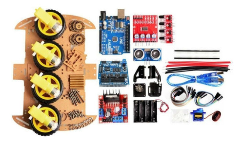 Kit Chasis Completo Auto 4wd / Robot Para Arduino