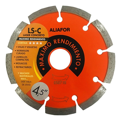 Disco Segmentado 4,5'' Aliafor Laser Concreto 115mm Ls-4,5c 