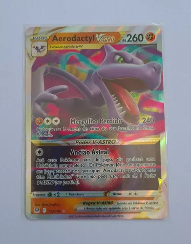 Lote Pokémon 50 Cartas + Aerodactyl V astro + Brinde em Promoção