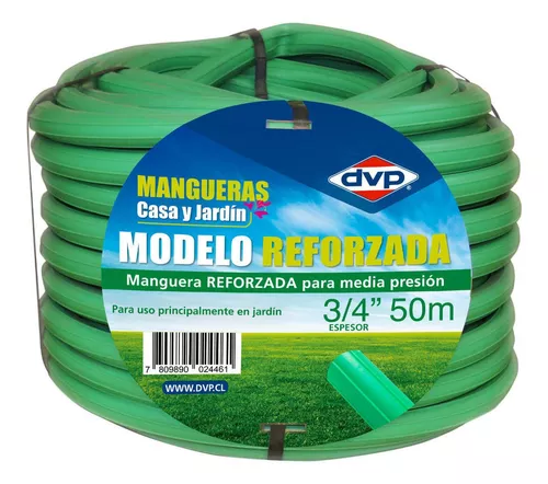 Manguera jardin pvc reforzada 3/4 rollo 20 m sin accesorios