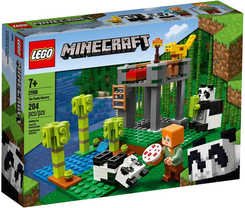 Blocos de montar LegoMinecraft The panda nursery 204 peças em caixa