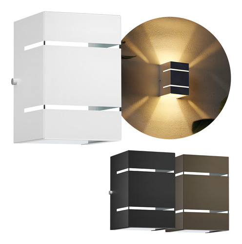 Kit 19 Arandela 2 Focos E 2 Frisos Externa Parede Muro Mf115 Cor Branco