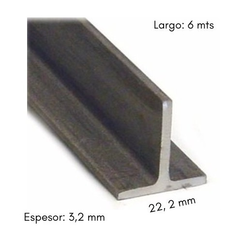 Acindar Perfil T De Hierro 22,2 X 3,2mm X 6mts