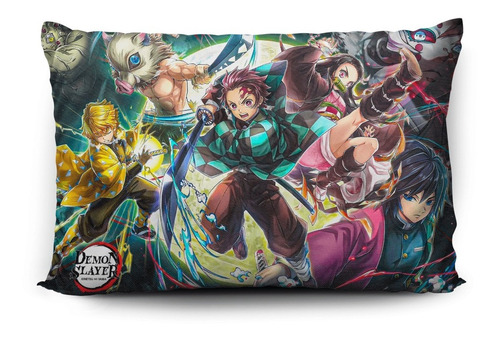 Imagen 2 de 5 de Funda Demon Slayer: Kimetsu No Yaiba 70x45cm Vudú Love