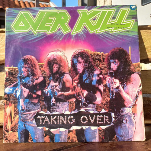 Disco Vinil Lp Over Kill Taking Over 1987 Míd:vg Capa: G