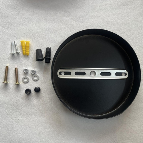 Placa De Techo De Lámpara Del Kit De Dosel Dia Negra 20cm