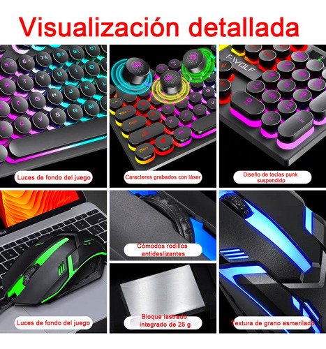 Kit De Teclado Y Mouse Gamer Tf270 Rgb Con Cable Usb-mecánic