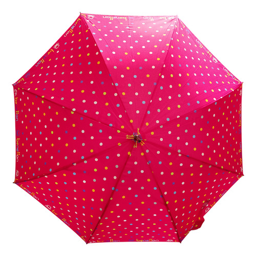 Guarda-chuva Longo Automático Fazzoletti Benetton Poa Cores Cor Pink Desenho Do Tecido Bolinhas