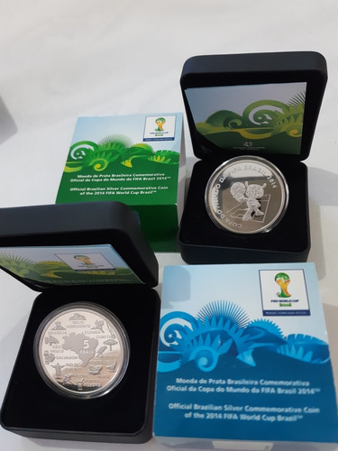 2 Moedas Prata Copa 2014 Fuleco E Cidades