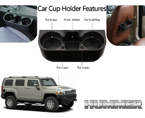 Porta Vasos Con Porta Celular Hummer H3 2007