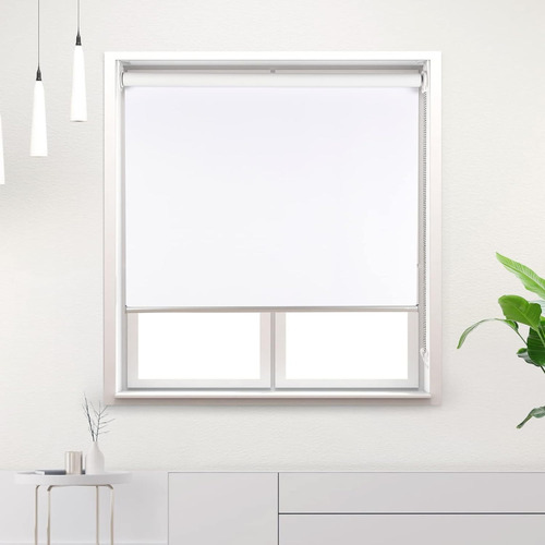 Cortina Teng Fei Roller Blackout Blanco 200x200 Vinilo+scree