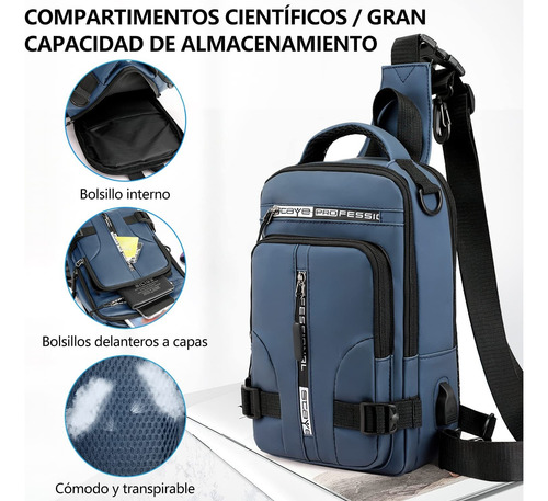 Mochila De Hombro, Bolsa Pecho Mochila Cruzada Pecho Mochila