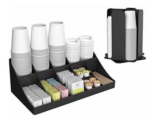 Mind Reader Cdcom-blk Organizador De Tazas Y Tapas Y Organiz