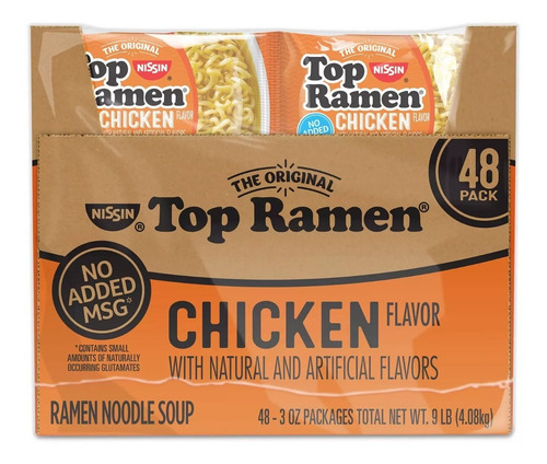 Imagen 2 de 10 de Sopa De Fideos Nissin Tallarines De Pollo Top Ramen Original