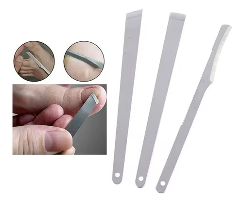 Set Acero 3 Pzas Manicure Pedicure Removedor Cuticula Punzon
