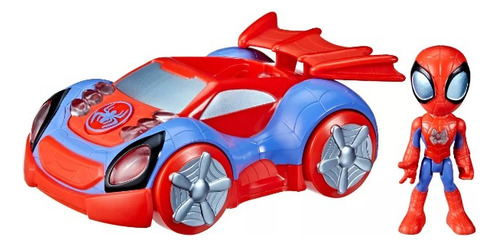 Auto de juguete Spiderman Marvel Spidey y sus increíbles amigos Glow Tech Web-Crawler color rojo/azul