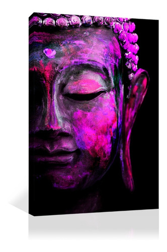 Cuadro Decorativo Canvas Espiritualidad Buda Colorido Morado