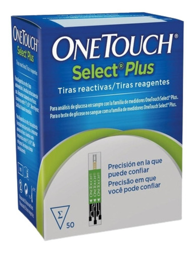 Onetouch Tiras Select Plus Paquete 50 Tiras Para Glucómetro