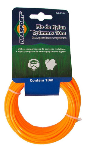 Fio De Nylon Brasfort Redondo 2,4mm/ 10m  7534