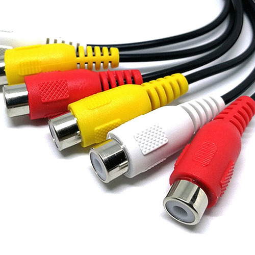 3 Rca Macho A 6 Rca Hembra Divisor De Audio, Vídeo, Av, Tv,
