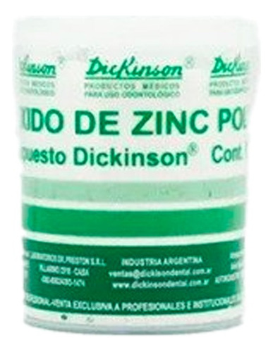 Oxido De Zinc Polvo Dickinson X 100 Gr. - Odontologia