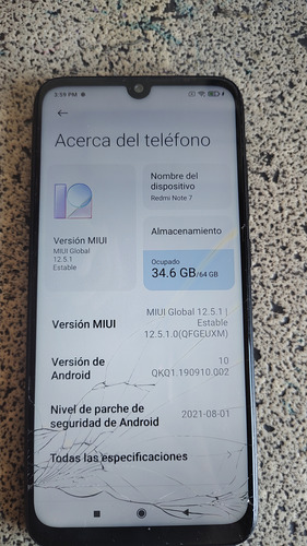 Xiaomi Redmi Note 7 4gb Ram 64gb Liberado + Funda Negro (Usado)