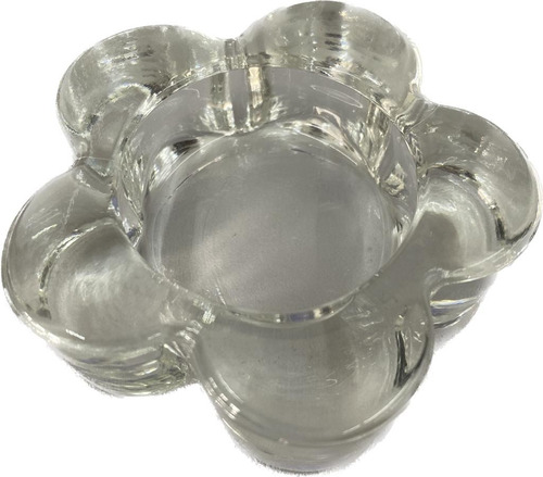 Imagem 2 de 2 de Porta-velas Em Vidro Formato De Flor Decorativo R-018016