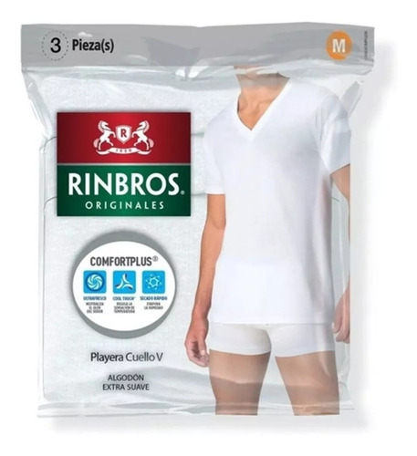 Paquete 9 Playeras Cuello V Caballero Rinbros M.3026