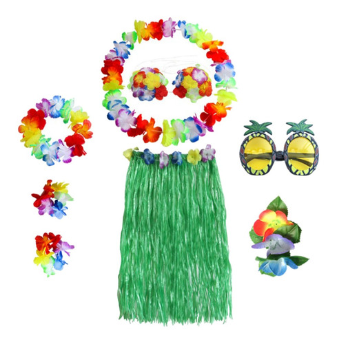 8 Piezas De Flores Falsas De Plástico Hawaiano Multicolor Pa