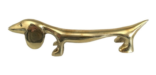 Basset Dachshund Cachorro Cão Em Bronze Escultura Enfeite