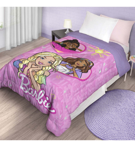 Edredom Solteiro Com Sherpa Lepper 150x220cm Barbie