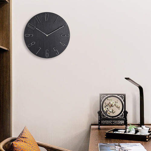 Minimalismo Quartzo Silencioso Grande Moda Relógios Preto