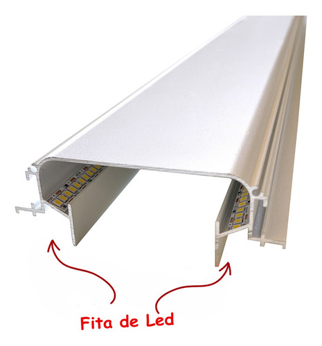 Perfil De Aluminio 2m Embutir Gesso No Frame Sem Borda Sanca