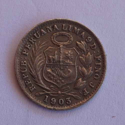 1/2 Din - 1903 - Peru - Moneda De Plata