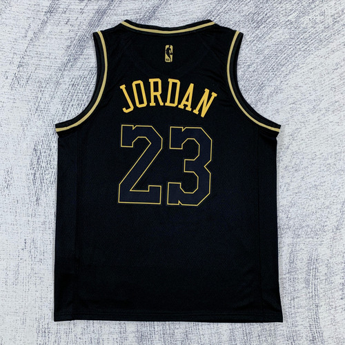Jersey Nba Chicago Bulls Michael Jordann Oro Negro 23 M