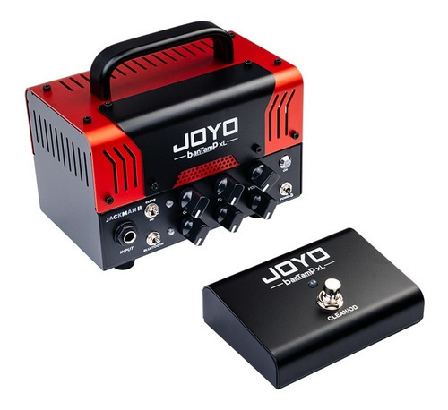 Cabeça de amplificador de lâmpada Joyo Jackman Ii com pedal, cor vermelho/preto