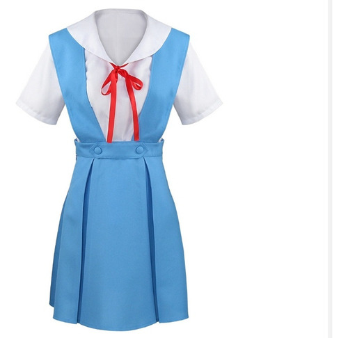 Neon Genesis Evangelion Eva Cosplay Uniforme Escolar+peluca