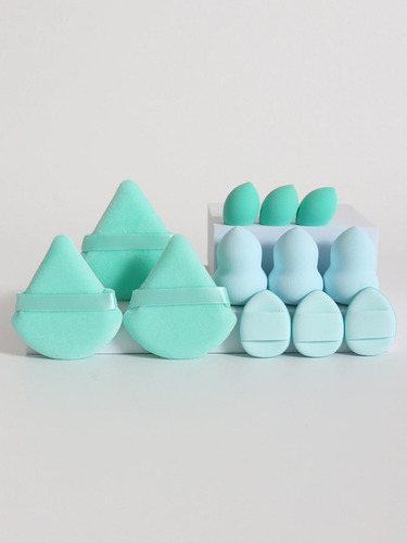 Kit 12 Esponjas Para Maquiagem Gota Chanfrada Pó Solto