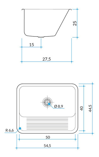Pileta De Lavadero Con Fregadero Johnson Acero Ln50