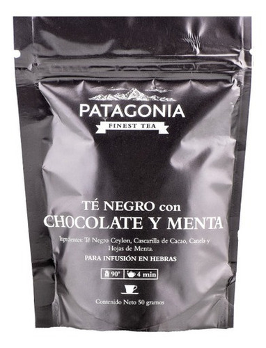 Imagen 1 de 4 de Te Hebras Patagonia Premium Te Negro Chocolate Menta