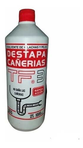 Tf3 destapa cañerías 1 litro disuelve hilachas y pelos