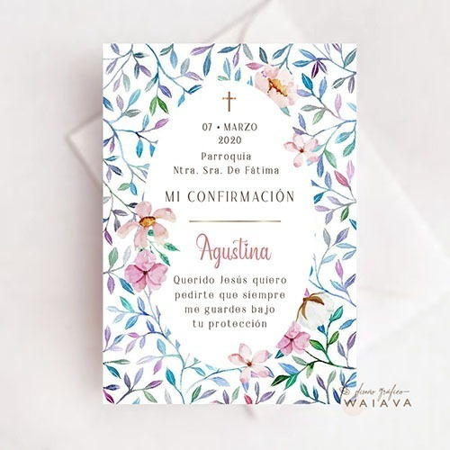 Imagen 9 de 10 de Estampas Confirmación Tarjetas Nenas X 4u