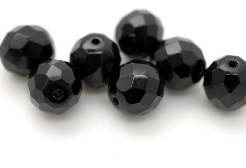 Imagem 2 de 4 de 200 Cristais Bola Com Furo Jablonex 04mm Preta
