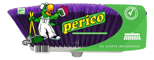 1 Escoba D Vinilo Tipo Cepillo Mediano P140 Perico C/baston