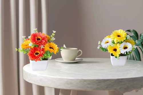 Bonsái Con 4 Plantas Artificiales De Plástico Para Decoració