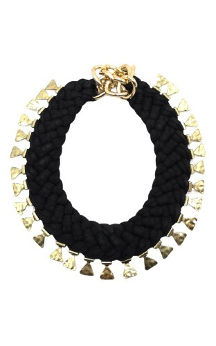 Maria La Biyux Collar Negro Triangular Dorado 