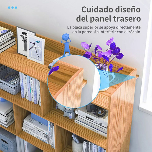 Estantería Librero Mueble Organizador Multiuso Con 3 Repisas Roble
